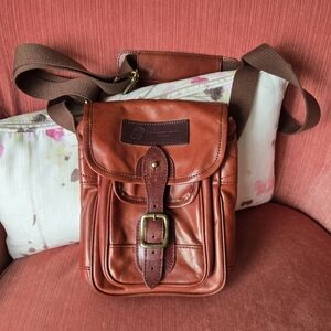 Brown Leather Messenger Bag with Vintage Design SEND ME AN OFFER